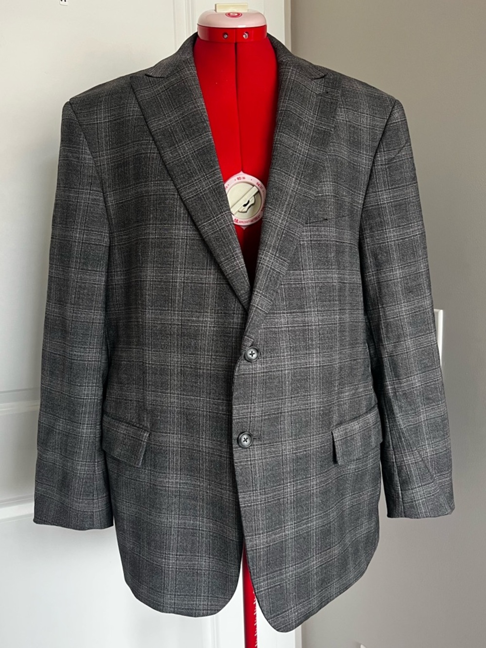Joseph Abboud Gray Windowpane Plaid Sport Coat